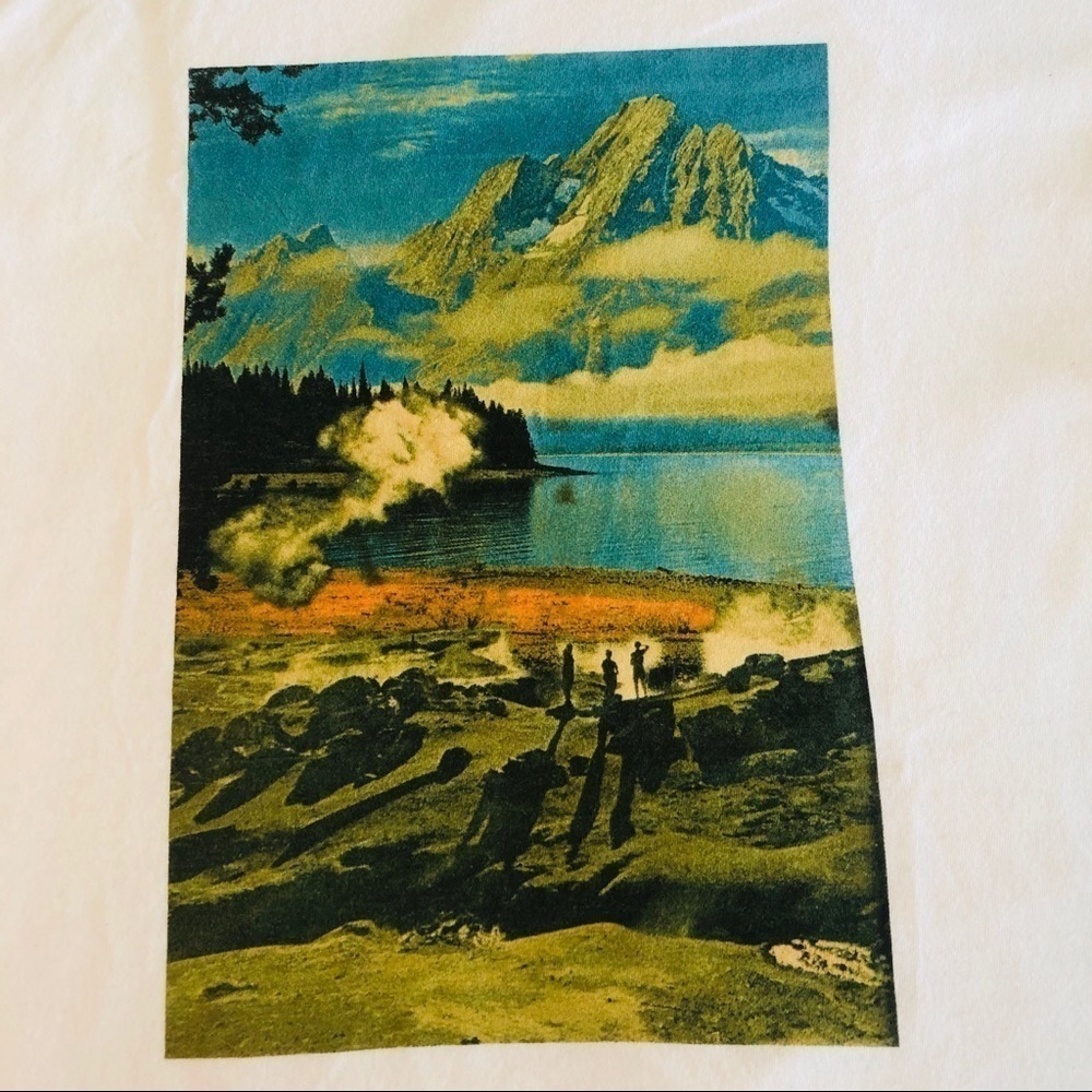 Graphic Tee Artist Collage Scenic Landscape Handmade - Picture 7 of 9